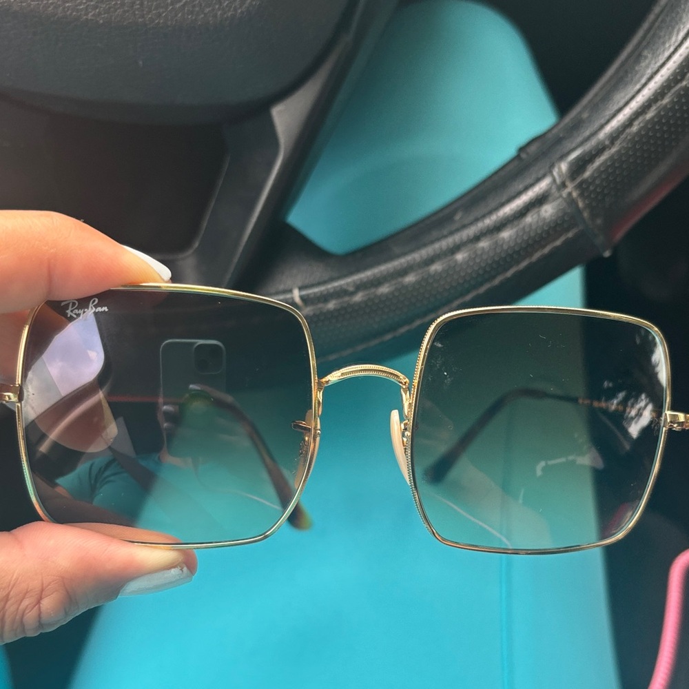 Ray-Ban Gold Frame Sunglasses with Dark Lenses